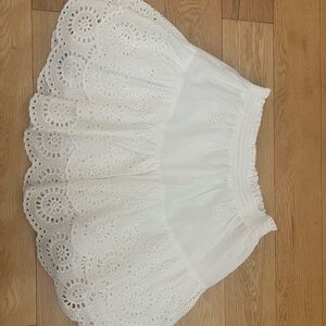 BB Dakota White Eyelet Mini Skirt